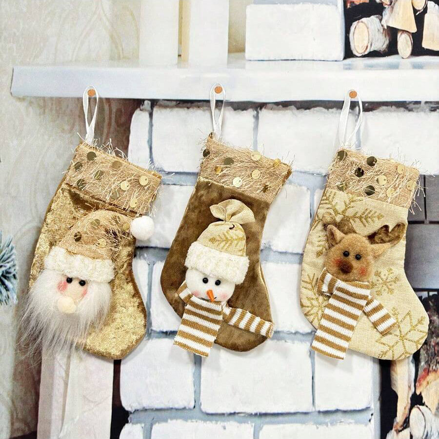3pcs Christmas Decoration Stoc - огляд і ціна Christmas Stocking Hanging