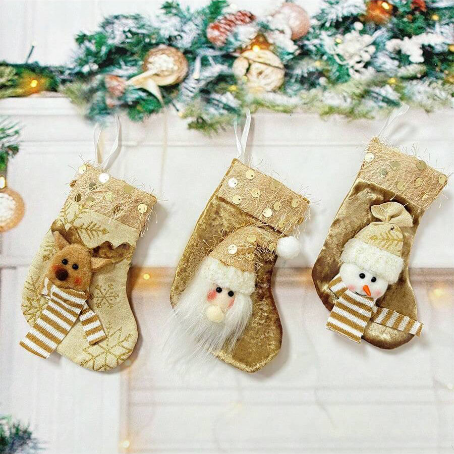 3pcs Christmas Decoration Stoc - огляд і ціна Christmas Stocking Hanging
