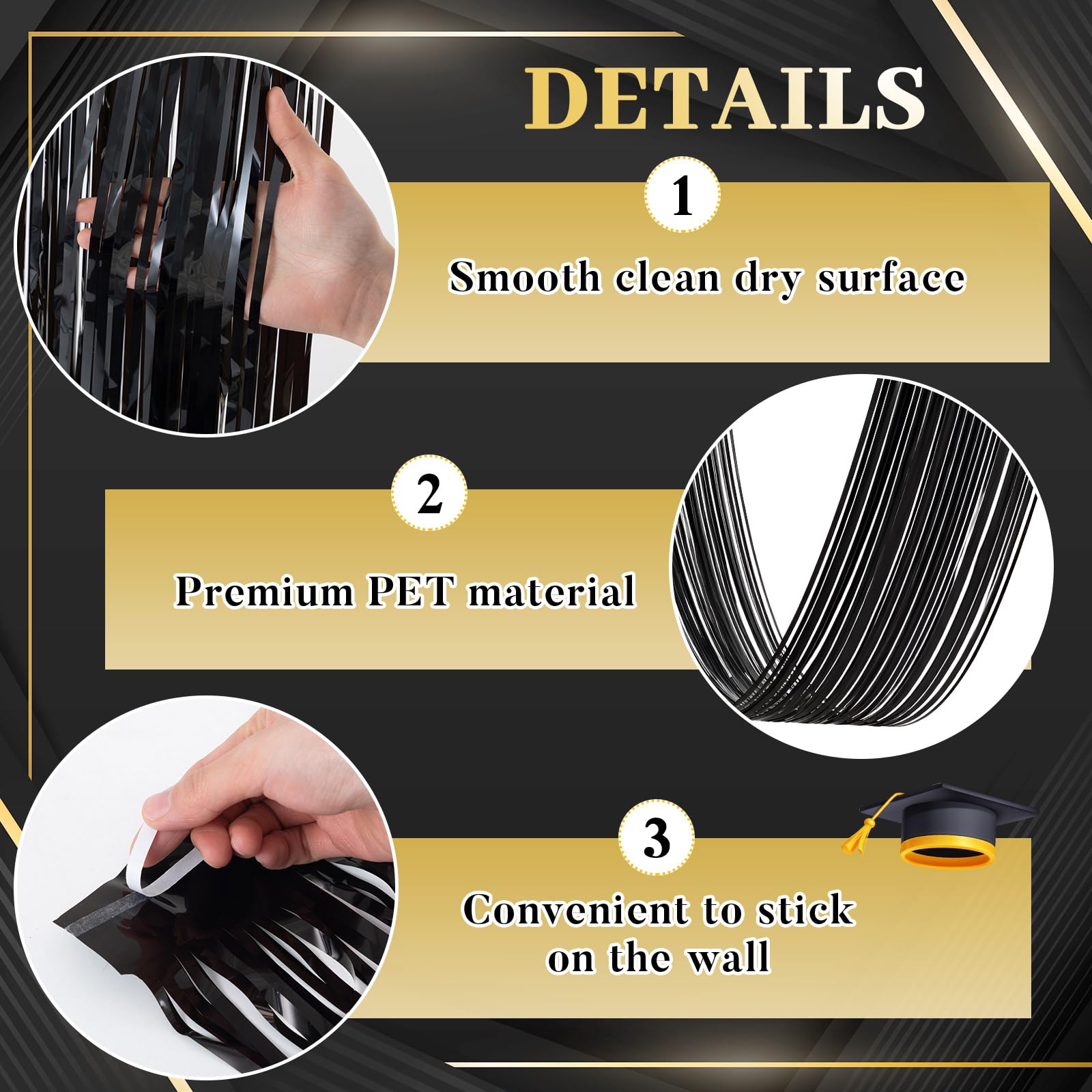 4 PCS Black Tinsel Fringe Ceil - огляд і ціна Tinsel Garland Decoration