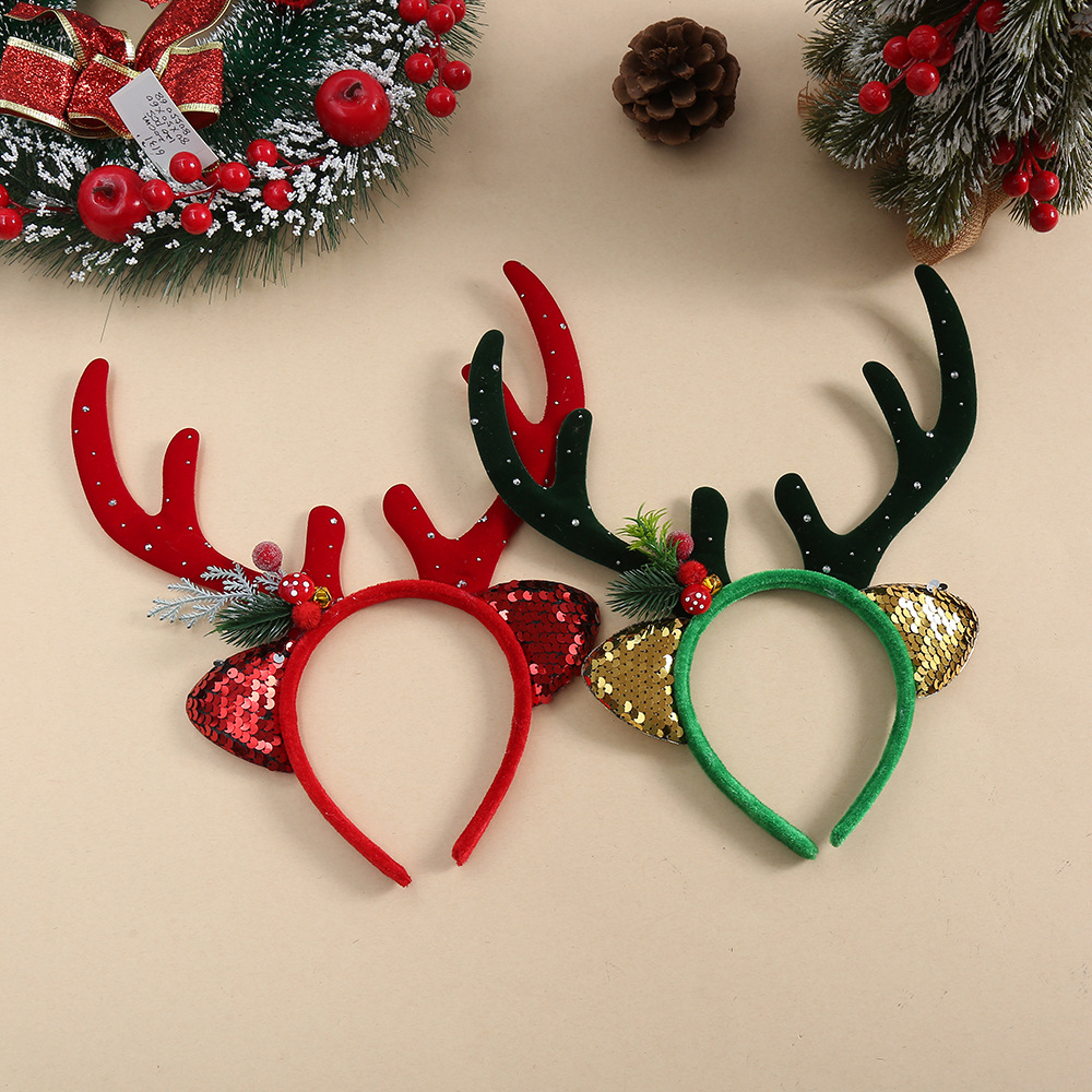 1pc Kids Christmas Sequin Rein - огляд і ціна Reindeer Antlers Headband