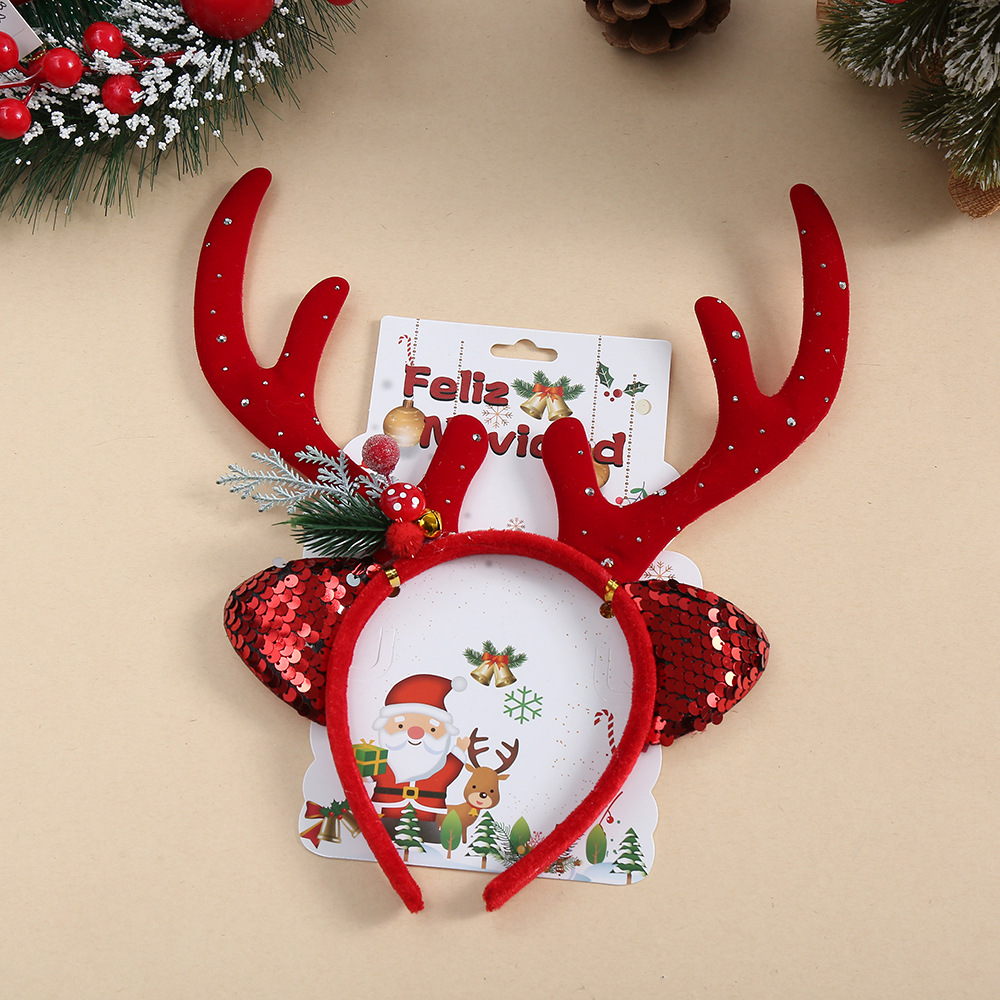 1pc Kids Christmas Sequin Rein - огляд і ціна Reindeer Antlers Headband
