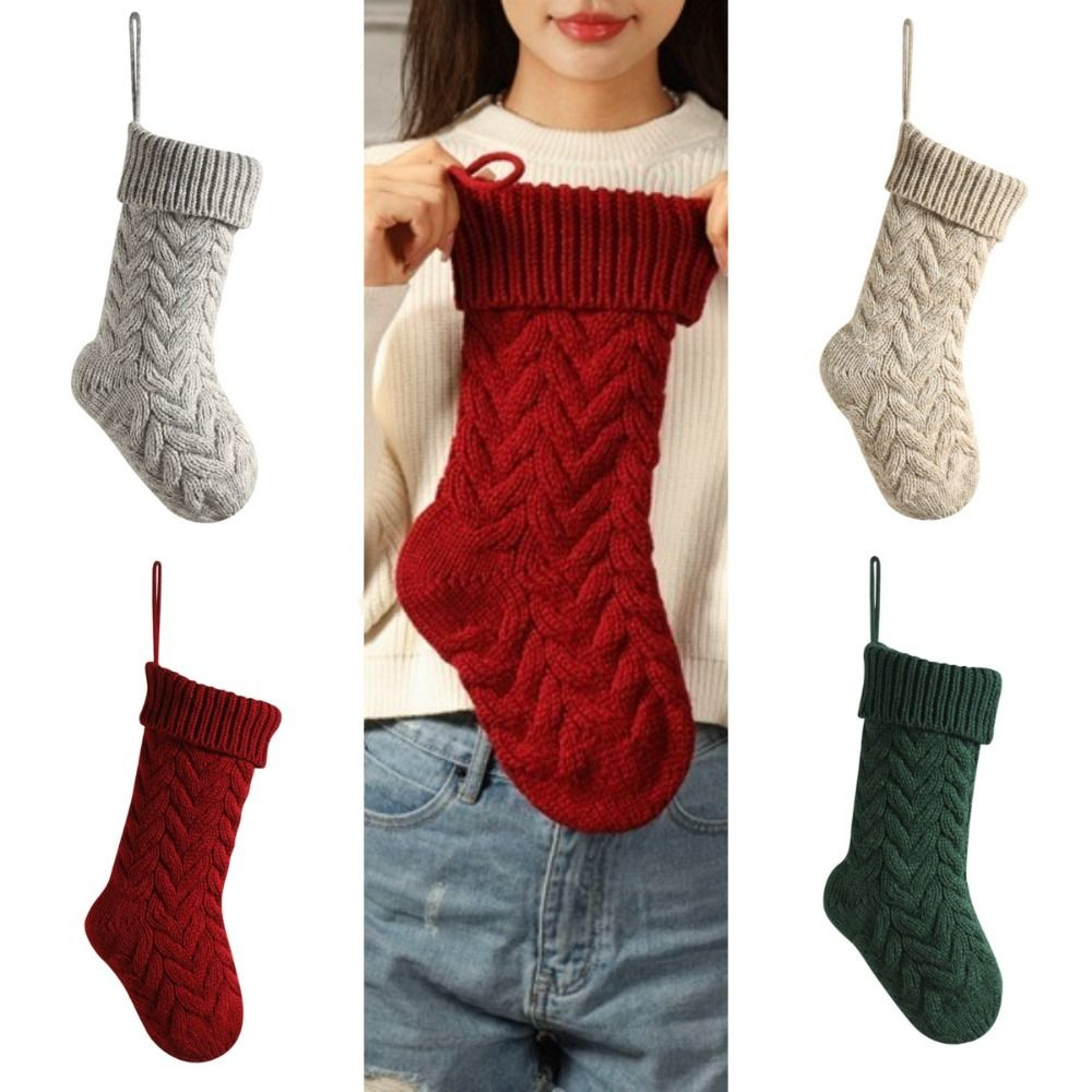 Knitted Christmas Sockings Flu - огляд і ціна Christmas Stocking Hanging