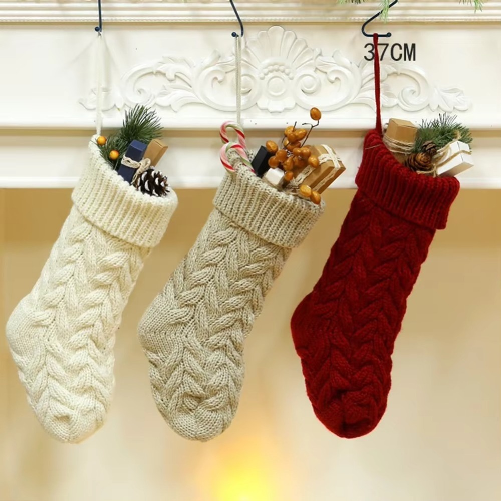Knitted Christmas Sockings Flu - огляд і ціна Christmas Stocking Hanging