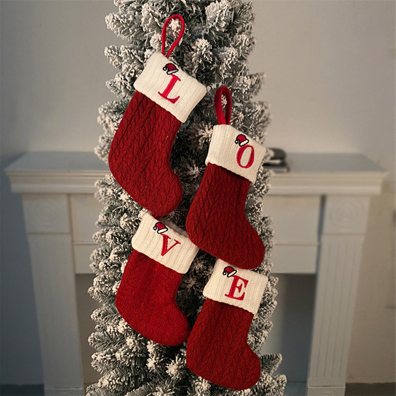 Christmas Socks Knitting Snowf - огляд і ціна Christmas Stocking Hanging