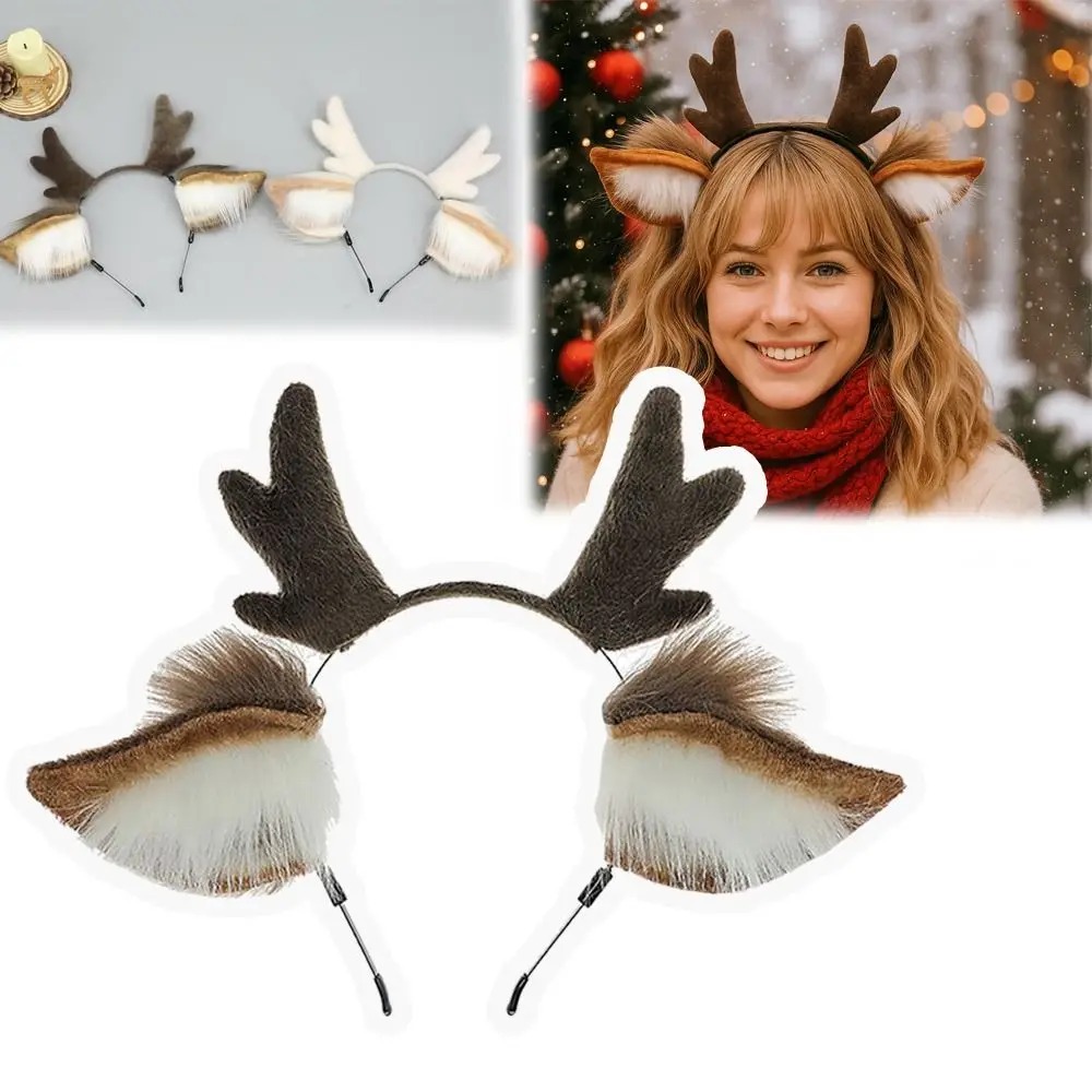 Fluffy Deer Ears Reindeer Antl - огляд і ціна Reindeer Antlers Headband