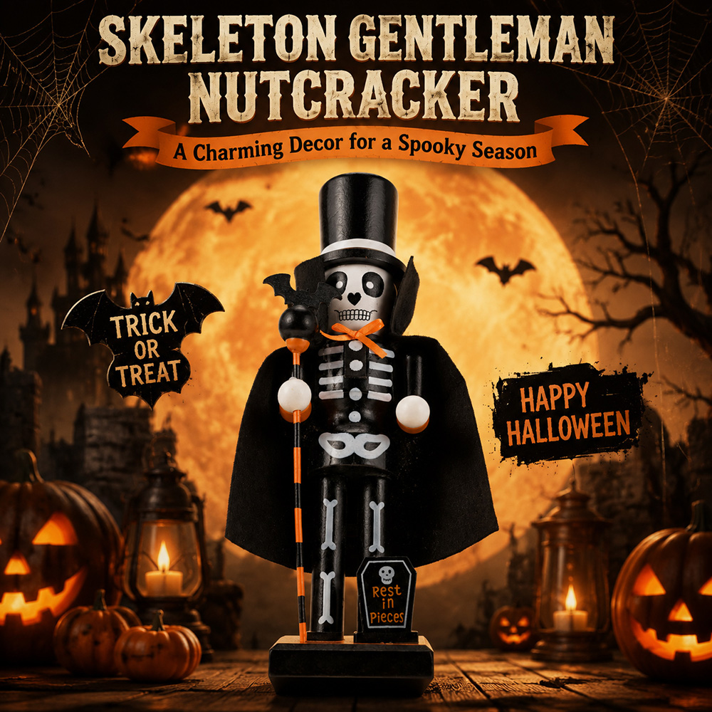 Halloween Solid Wood Nutcracke - огляд і ціна Nutcracker Figurine